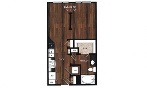 Main Street Flats Apartments Phase II Studio F Floor Plan